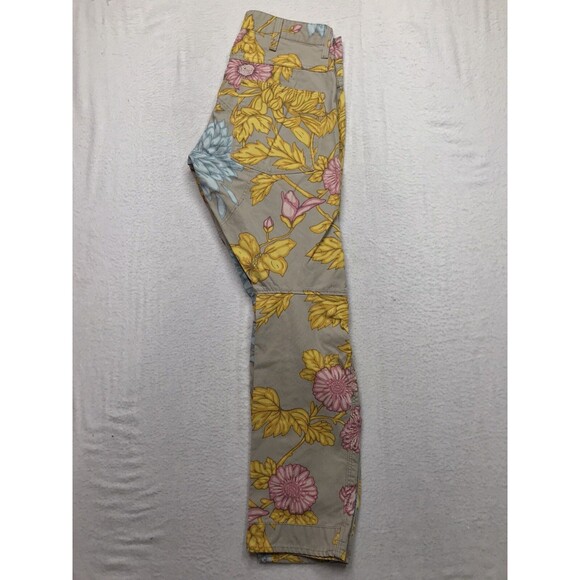 G STAR RAW 5622 3D Taper Jean Men 30x29 Yellow Tan Floral Print Denim Button Fly - Picture 3 of 16